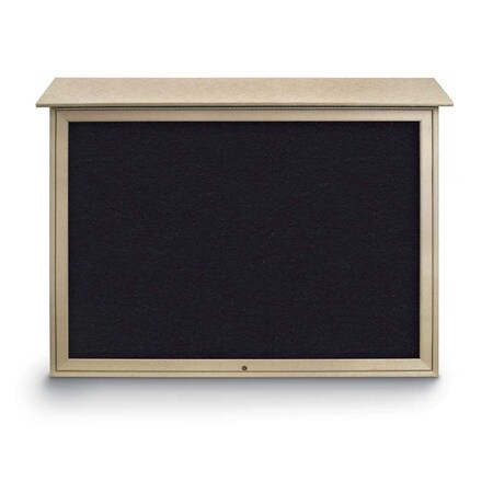 United Visual Products Indoor Enclosed Combo Board, 42"x32", White Frame/Black Porc & Cobalt UVCB4232W-BLKPORC-COBACC